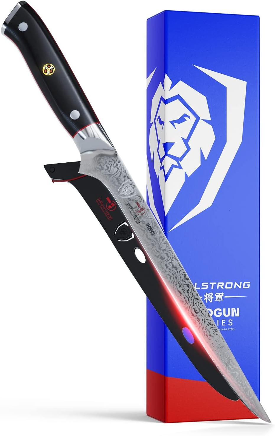 image:imageDALSTRONG Boning Knife 8 inch Shogun Series ELITE Damascus AUS10V Japanese Super Steel Fillet Knife Gift Meat Cutting Carving Bone Trimming Deboning Black G10 Handle Sheath IncludedBlack