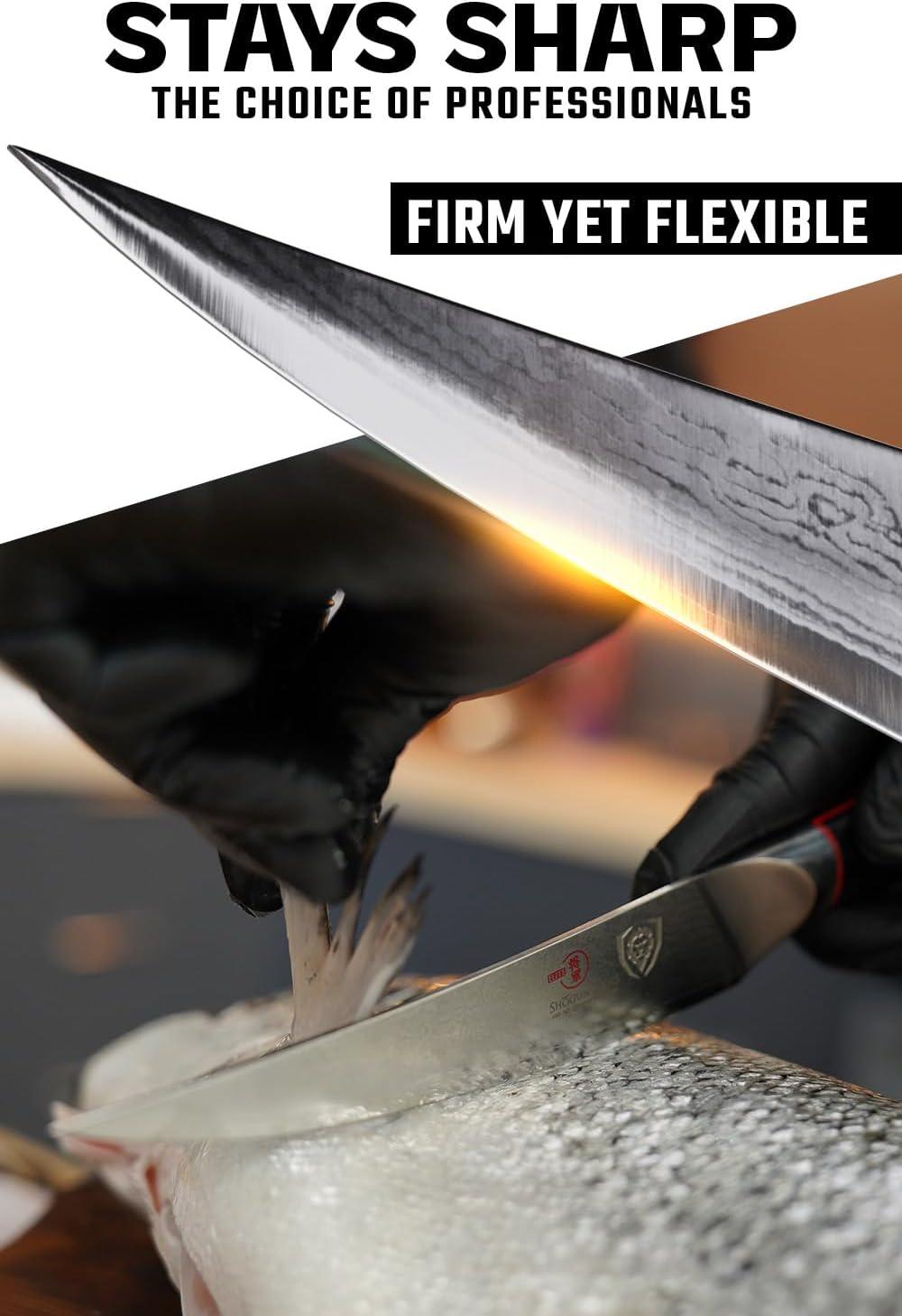 image:imageDALSTRONG Boning Knife 8 inch Shogun Series ELITE Damascus AUS10V Japanese Super Steel Fillet Knife Gift Meat Cutting Carving Bone Trimming Deboning Black G10 Handle Sheath IncludedBlack