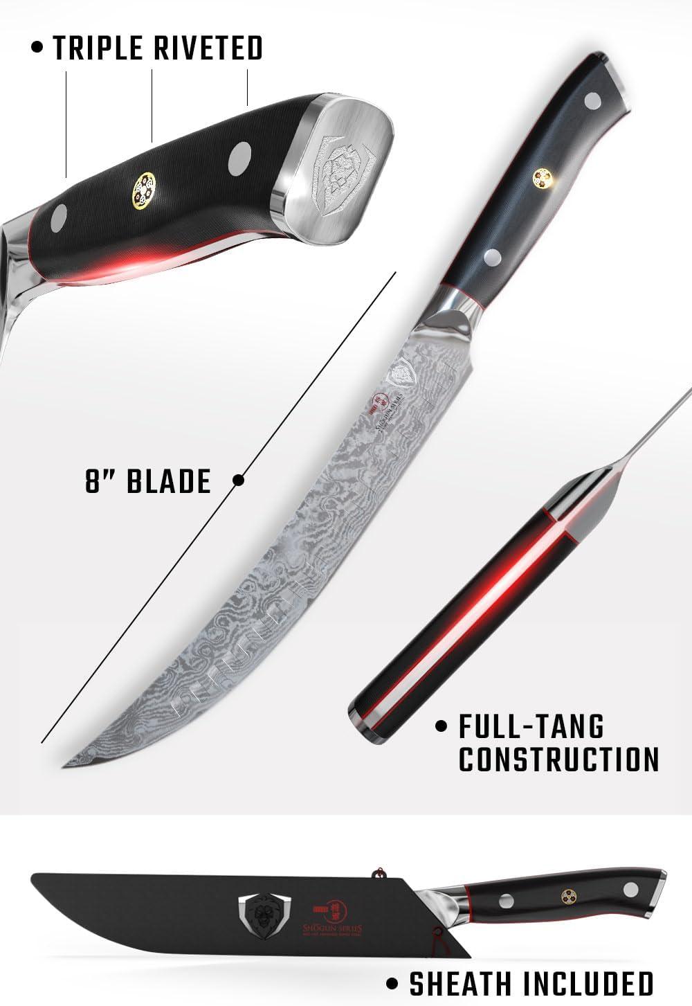 image:imageDALSTRONG Butcher Knife 10 inch Shogun Series ELITE Japanese AUS10V Super Steel G10 Handle Cimitar Breaking Knife Gift Vacuum Treated BBQ Brisket Knife Sheath Included8