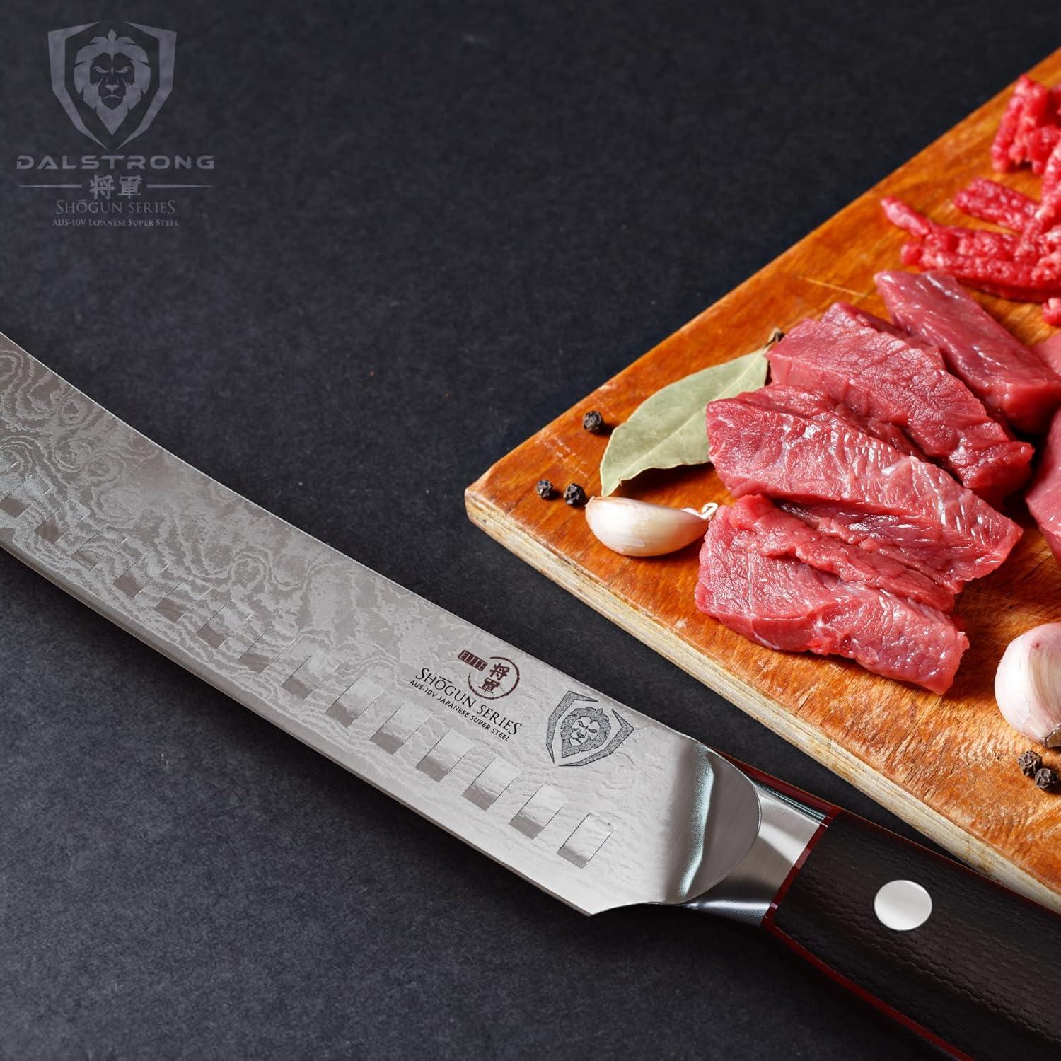 image:imageDALSTRONG Butcher Knife 10 inch Shogun Series ELITE Japanese AUS10V Super Steel G10 Handle Cimitar Breaking Knife Gift Vacuum Treated BBQ Brisket Knife Sheath Included8