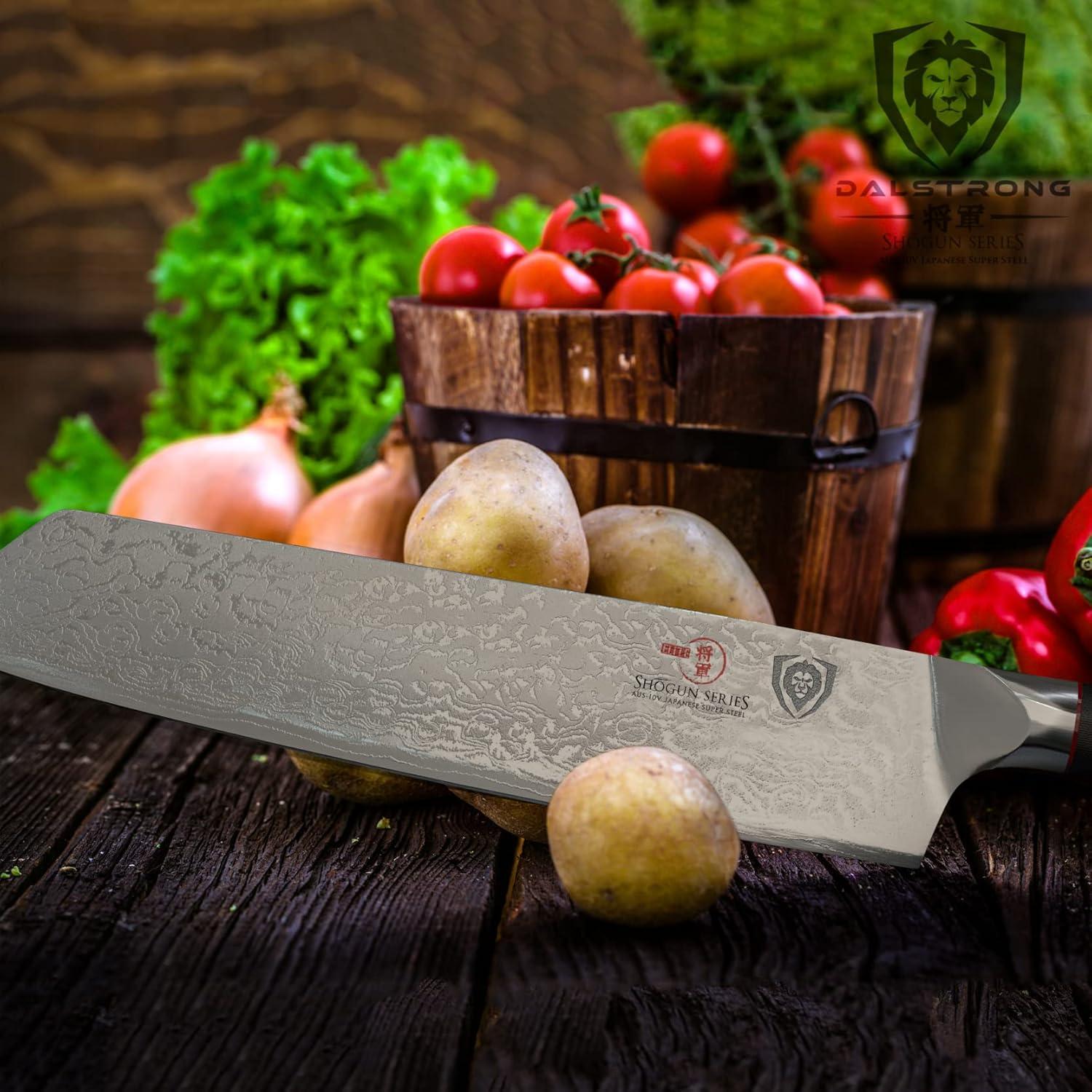 image:imageDalstrong Chef Knife 12 inch Long Blade Shogun Series ELITE Damascus Japanese AUS10V Super Steel Kitchen Knife Black G10 Handle Cooking Knife Razor Sharp Chefs Knife wSheath85 Chef Kiritsuke