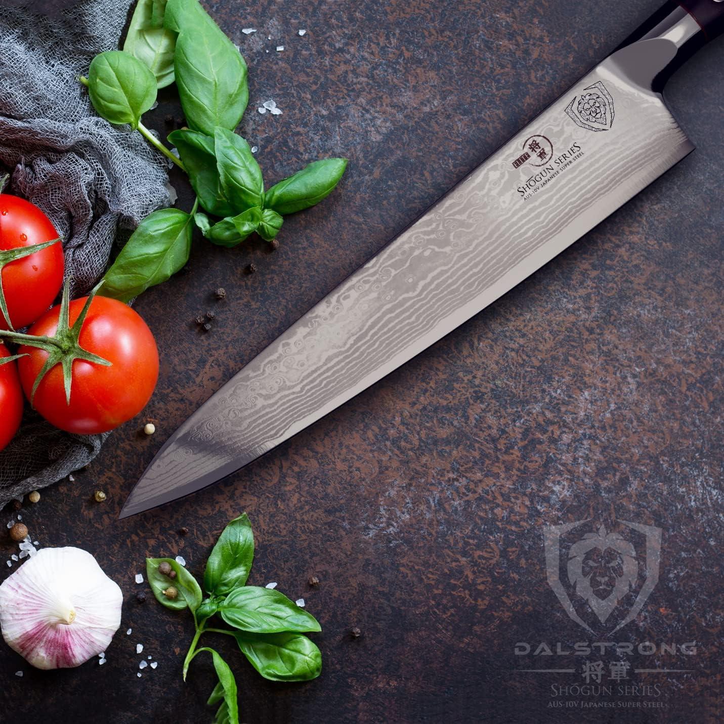 image:imageDalstrong Chef Knife 12 inch Long Blade Shogun Series ELITE Damascus Japanese AUS10V Super Steel Kitchen Knife Black G10 Handle Cooking Knife Razor Sharp Chefs Knife wSheath95 Chef