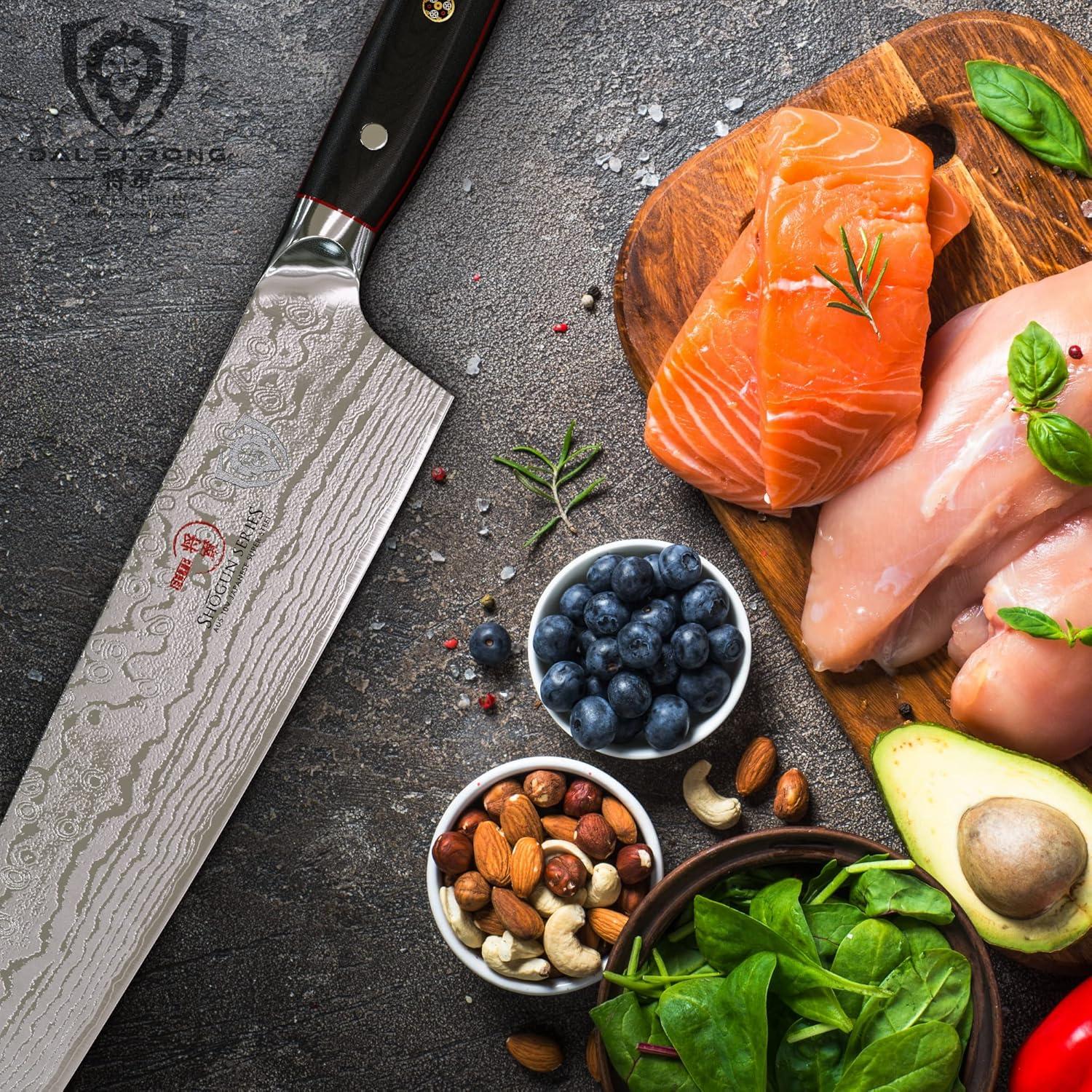 image:imageDalstrong Chef Knife 12 inch Long Blade Shogun Series ELITE Damascus Japanese AUS10V Super Steel Kitchen Knife Black G10 Handle Cooking Knife Razor Sharp Chefs Knife wSheath12 Chef