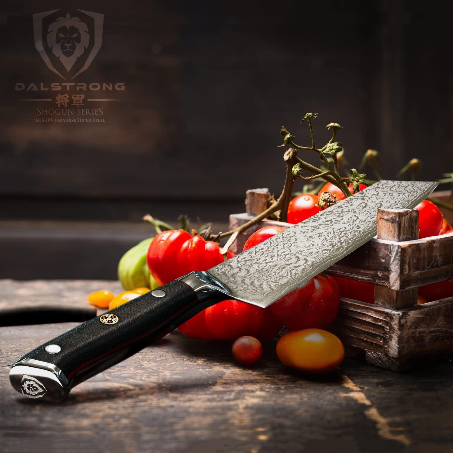 image:imageDalstrong Chef Knife 12 inch Long Blade Shogun Series ELITE Damascus Japanese AUS10V Super Steel Kitchen Knife Black G10 Handle Cooking Knife Razor Sharp Chefs Knife wSheath85 Chef Kiritsuke