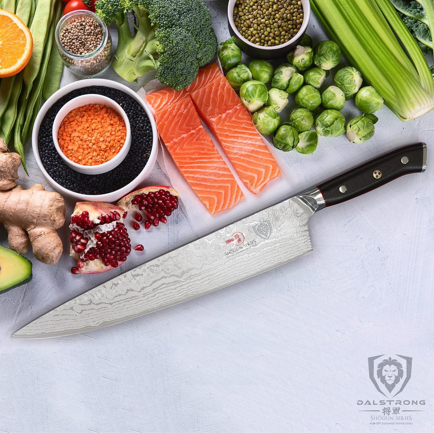 image:imageDalstrong Chef Knife 12 inch Long Blade Shogun Series ELITE Damascus Japanese AUS10V Super Steel Kitchen Knife Black G10 Handle Cooking Knife Razor Sharp Chefs Knife wSheath12 Chef