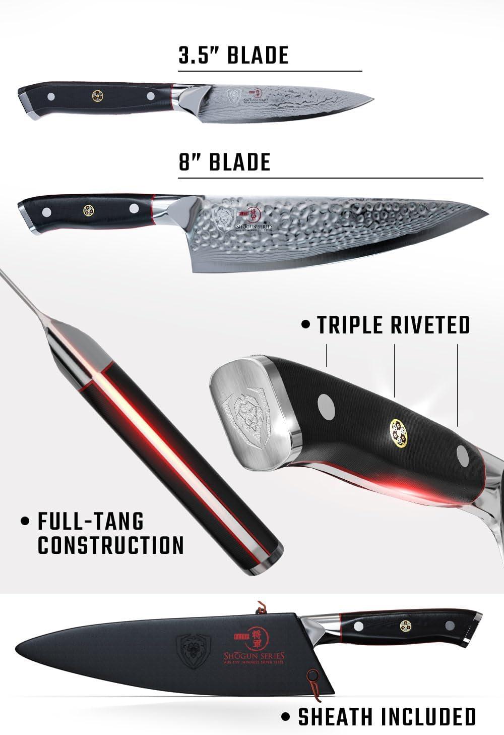image:imageDalstrong Chef Knife 8 inch Blade AUS10V Japanese Steel Full Tang Black G10 Handle Chefs Knife Shogun Series ELITE Razor Sharp Kitchen Professional Premium Sheath2Pc Set