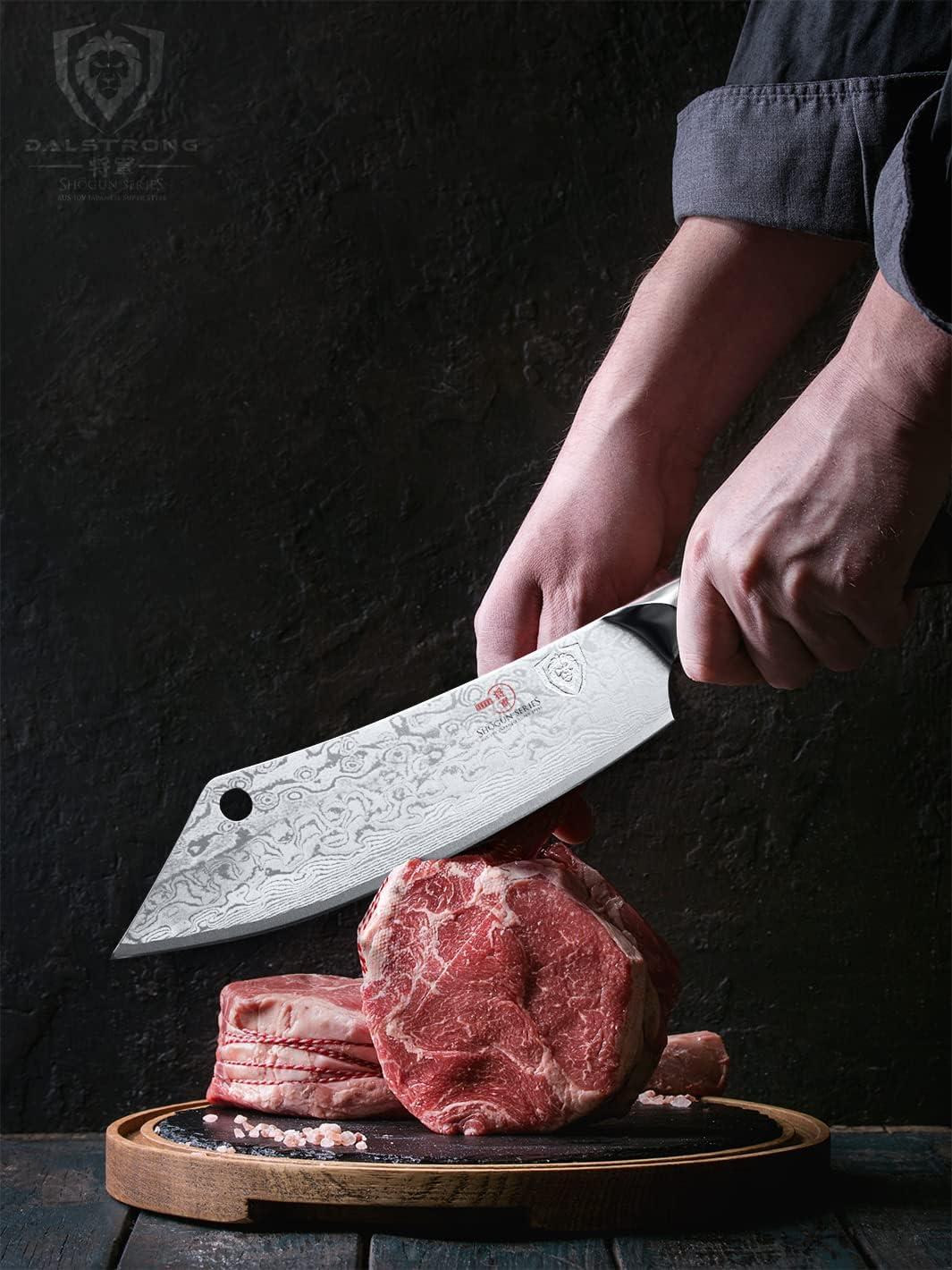 image:imageDalstrong Hybrid Cleaver amp Chef Knife 12 inch ExtraLong Blade Shogun Series ELITE The Crixus Japanese AUS10V Super Steel Kitchen Knife Black Handle Razor Sharp Knife wSheath8 Chef Knife The Crixus Cleaver Hybrid