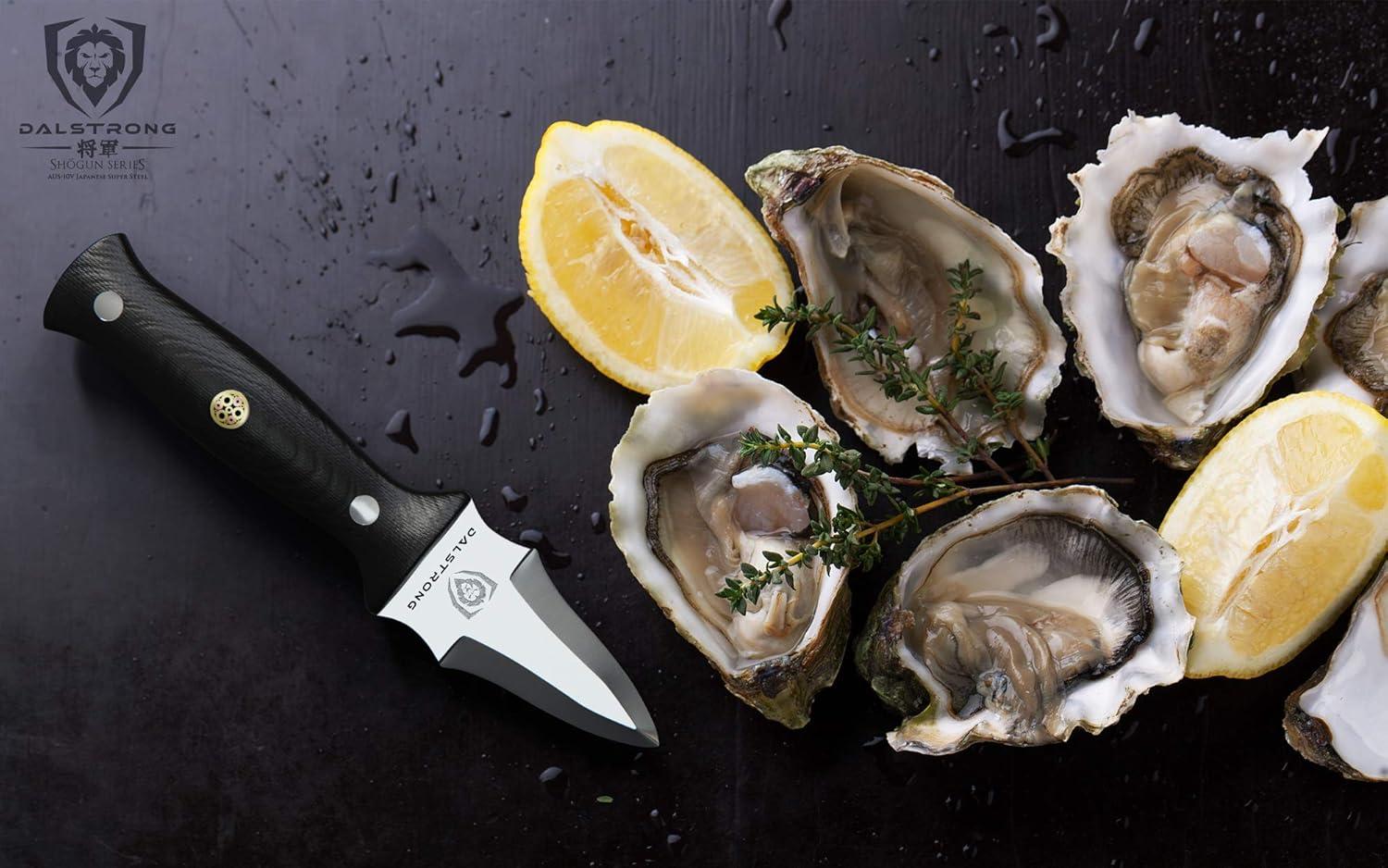 image:imageDalstrong Professional Oyster Knife 35 inch Shogun Series Elite Clam and Shellfish Shucking Knife Japanese AUS10V Super Steel G10 Handle Cooking Fish Kitchen Knife Sheath Included