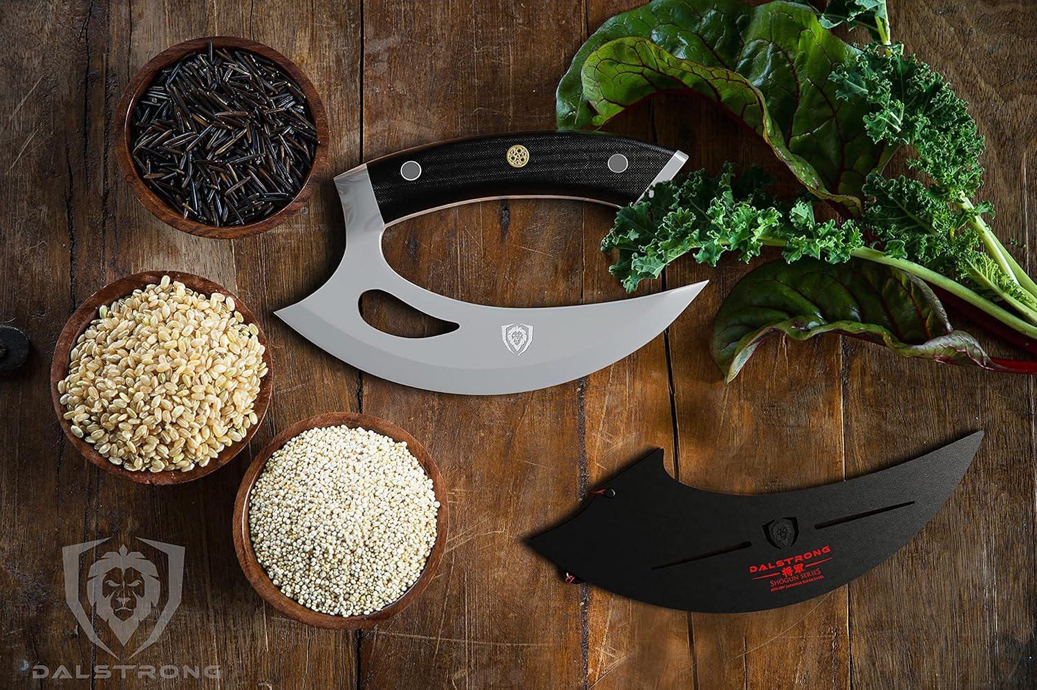 image:imageDalstrong Ulu Knife 65 inch Rocking Mincing Slicing Meat amp Herb Knife Shogun Series Elite Japanese AUS10V Super Steel Kitchen Knife Black G10 Handle wSheath