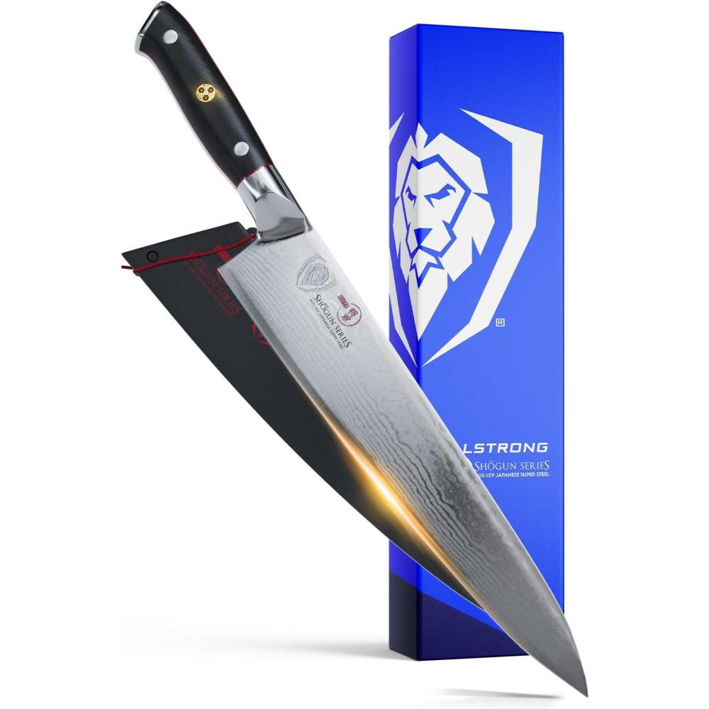 image:imageDalstrong Chef Knife 12 inch Long Blade Shogun Series ELITE Damascus Japanese AUS10V Super Steel Kitchen Knife Black G10 Handle Cooking Knife Razor Sharp Chefs Knife wSheath95 Chef