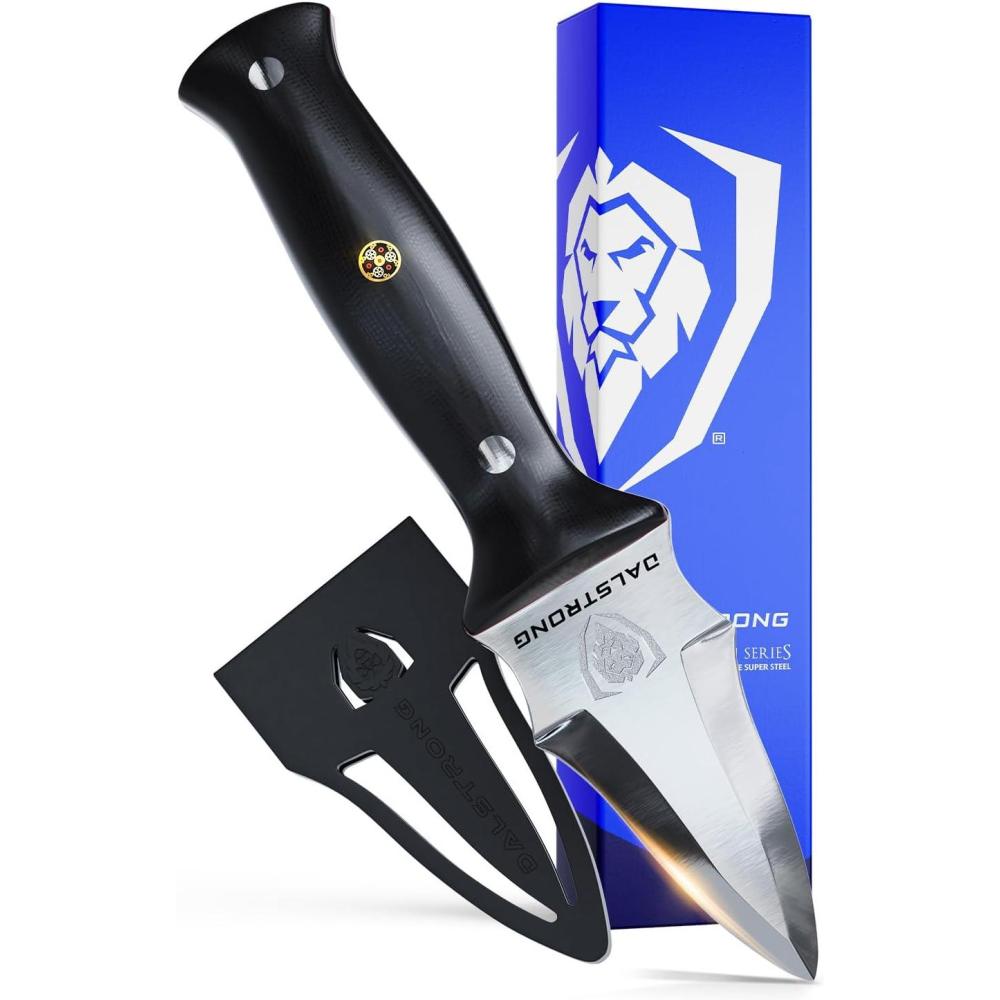 image:imageDalstrong Professional Oyster Knife 35 inch Shogun Series Elite Clam and Shellfish Shucking Knife Japanese AUS10V Super Steel G10 Handle Cooking Fish Kitchen Knife Sheath Included