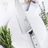 Dalstrong Chef Knife – 8 inch Blade – AUS-10V Japanese Steel – Full Tang – Black G10 Handle – Chef’s Knife – Shogun Series ELITE – Razor Sharp Kitchen – Professional Premium Sheath(Glacial White)