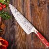 Dalstrong Chef Knife – 8 inch Blade – AUS-10V Japanese Steel – Full Tang – Black G10 Handle – Chef’s Knife – Shogun Series ELITE – Razor Sharp Kitchen – Professional Premium Sheath(Crimson Red)
