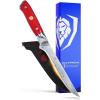 DALSTRONG Boning Knife – 8 inch – Shogun Series ELITE – Damascus AUS-10V Japanese Super Steel – Fillet Knife Gift – Meat Cutting, Carving, Bone, Trimming, Deboning – Black G10 Handle – Sheath Included(Red)