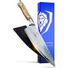 Dalstrong Chef Knife – 8 inch Blade – AUS-10V Japanese Steel – Full Tang – Black G10 Handle – Chef’s Knife – Shogun Series ELITE – Razor Sharp Kitchen – Professional Premium Sheath(Olive)