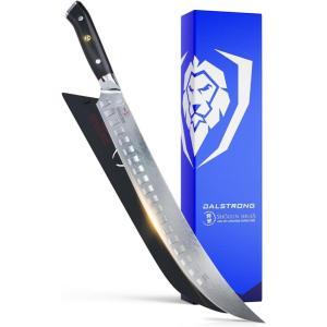 DALSTRONG Butcher Knife – 10 inch – Shogun Series ELITE – Japanese AUS-10V Super Steel – G10 Handle Cimitar Breaking Knife Gift – Vacuum Treated BBQ Brisket Knife – Sheath Included(12.5″)