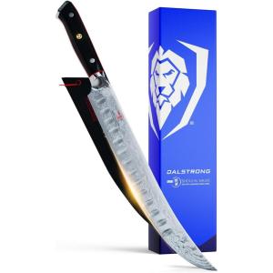 DALSTRONG Butcher Knife – 10 inch – Shogun Series ELITE – Japanese AUS-10V Super Steel – G10 Handle Cimitar Breaking Knife Gift – Vacuum Treated BBQ Brisket Knife – Sheath Included(10″)