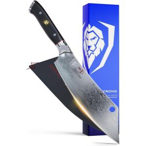 Dalstrong Hybrid Cleaver & Chef Knife – 12 inch Extra-Long Blade – Shogun Series ELITE – The ‘Crixus’ – Japanese AUS-10V Super Steel Kitchen Knife – Black Handle – Razor Sharp Knife – w/Sheath(12″ Chef Knife “The Crixus” Cleaver Hybrid)