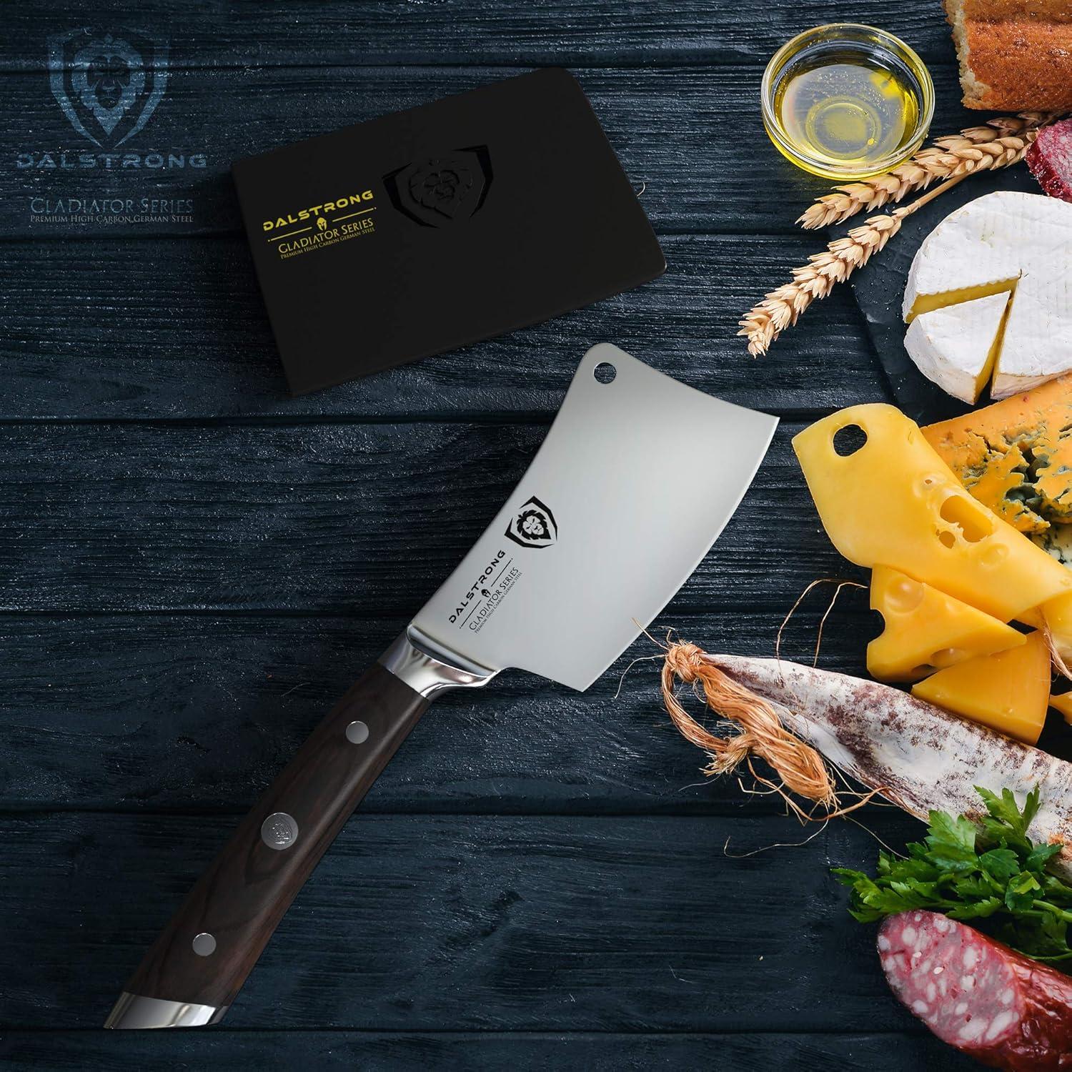 image:imageDalstrong 7 Butcher Meat Cleaver KnifeGladiator SeriesRazor Sharp Forged High Carbon German Steel Giftable Kitchen Knife Black HandlewSheath NSF Certified45 Cleaver