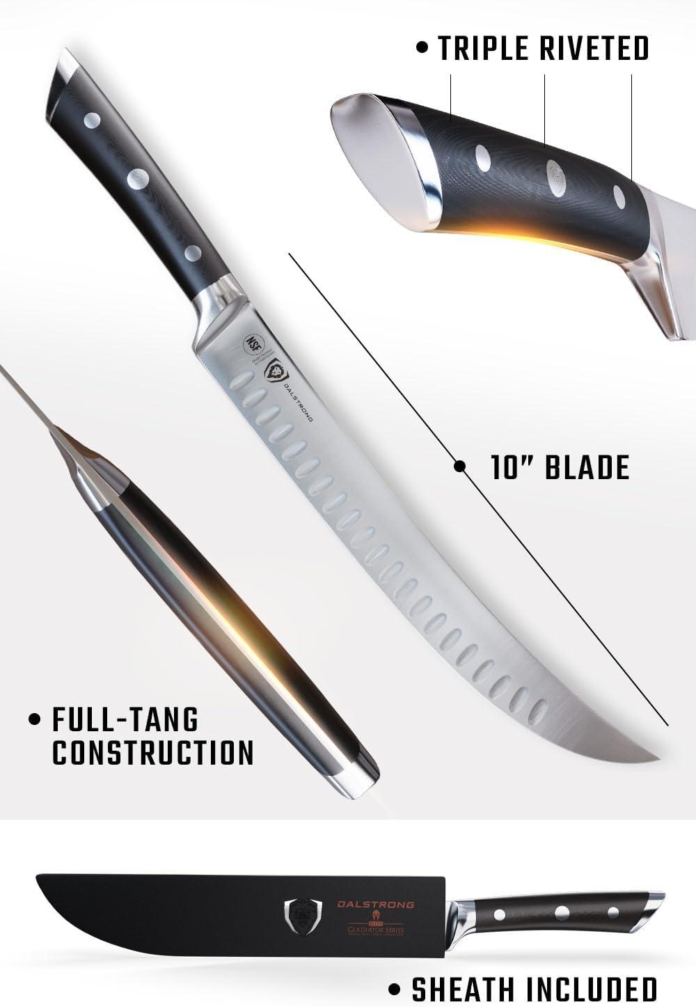 image:imageDalstrong Butcher Knife 12 inch Carving Knife Forged HighCarbon German Steel Sheath Gladiator Series Elite Meat Cutting Brisket Knife Razor Sharp Set Meat Kitchen Knife NSF10