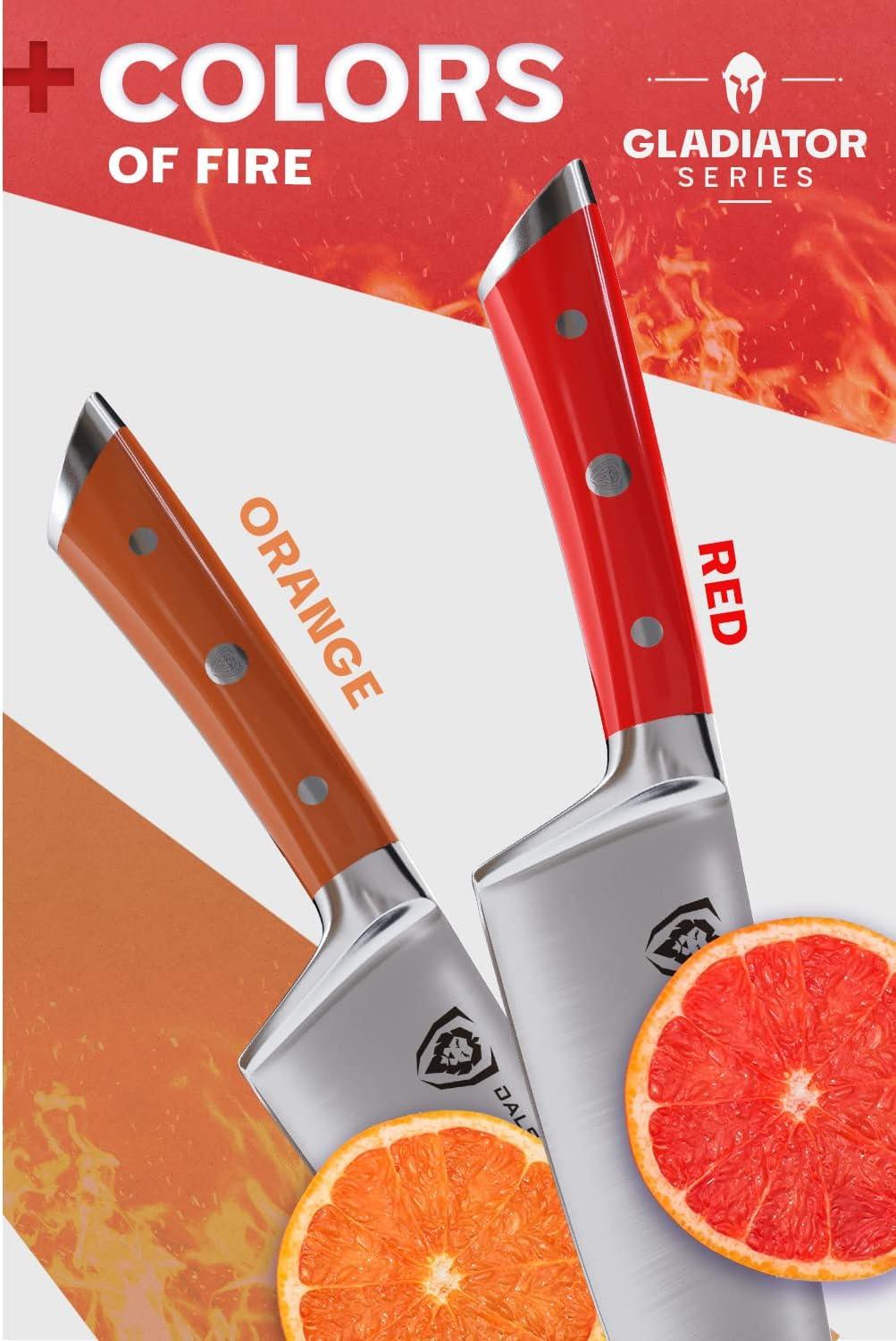 image:imageDalstrong Chef Knife 8 inch Blade Forged HC German Steel Chefs Knife Full Tang Black G10 Handle Gladiator Series ELITE Razor Sharp Kitchen Professional Sheath NSF CertifiedCrimson Red