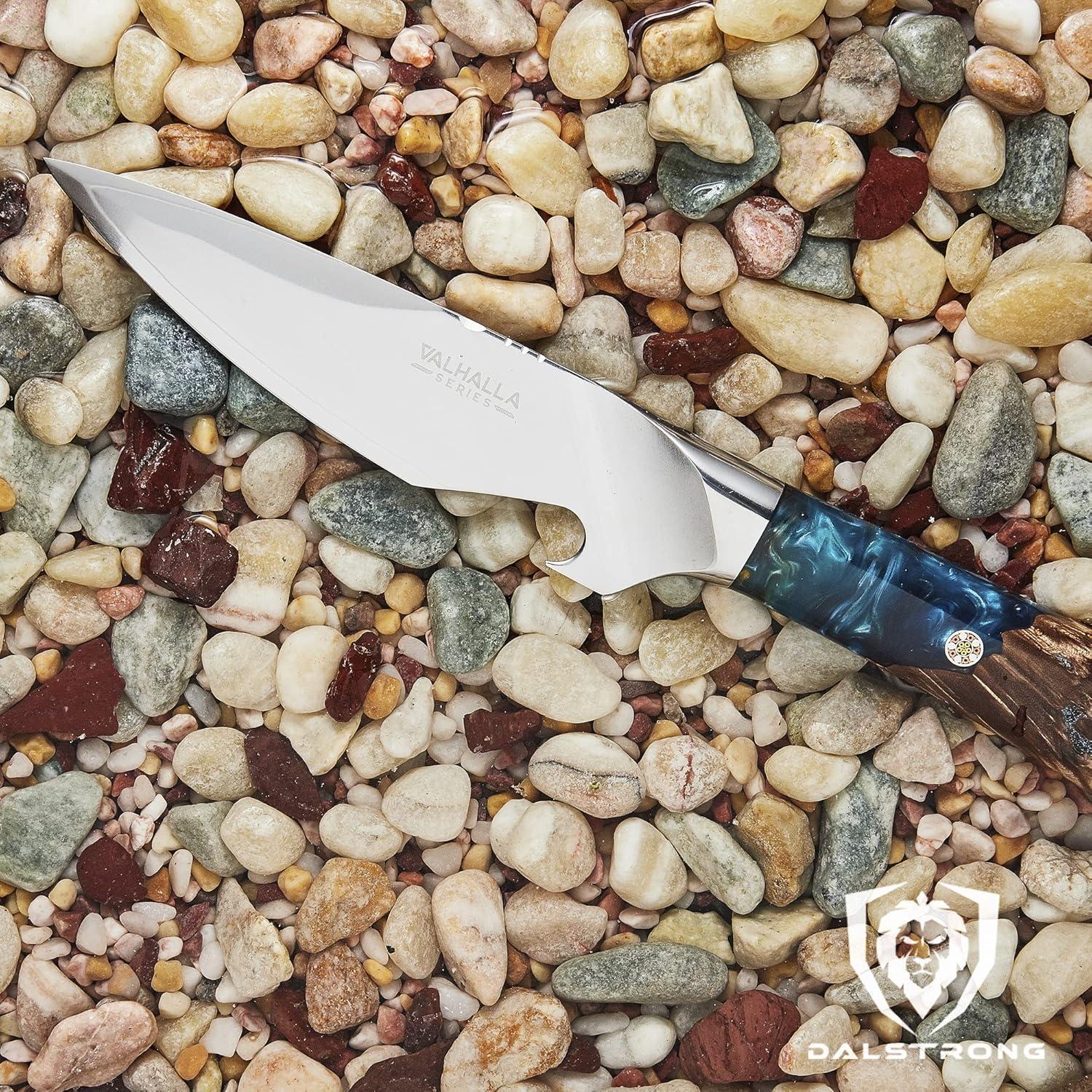 image:imageDalstrong Fillet Knife 65 inch Valhalla Series 9CR18MOV HC Steel Celestial Resin amp Wood Handle Gift Kitchen Knife Meat Cutting Carving Bone Deboning Boning Leather Sheath6 Piranha