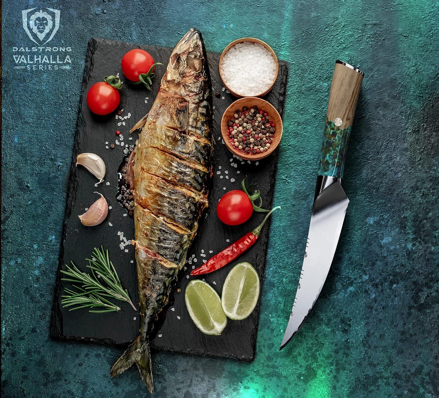 image:imageDalstrong Fillet Knife 65 inch Valhalla Series 9CR18MOV HC Steel Celestial Resin amp Wood Handle Gift Kitchen Knife Meat Cutting Carving Bone Deboning Boning Leather Sheath65 Fillet