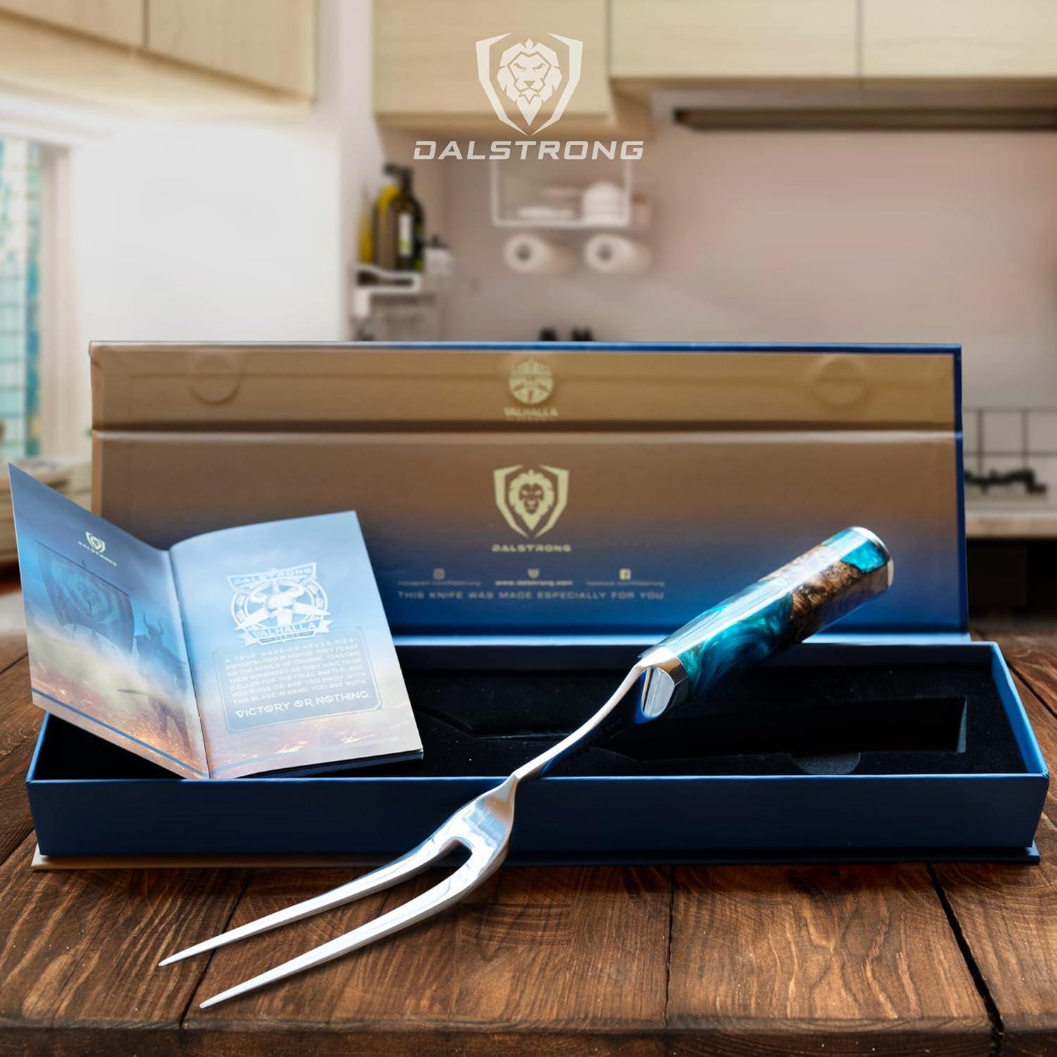 image:imageDalstrong Meat Fork 77 inch Valhalla Series High Carbon Steel BBQ Professional Barbecue Carving Fork Celestial Resin amp Wood Handle Kitchen Utensils Two Pronged Fork