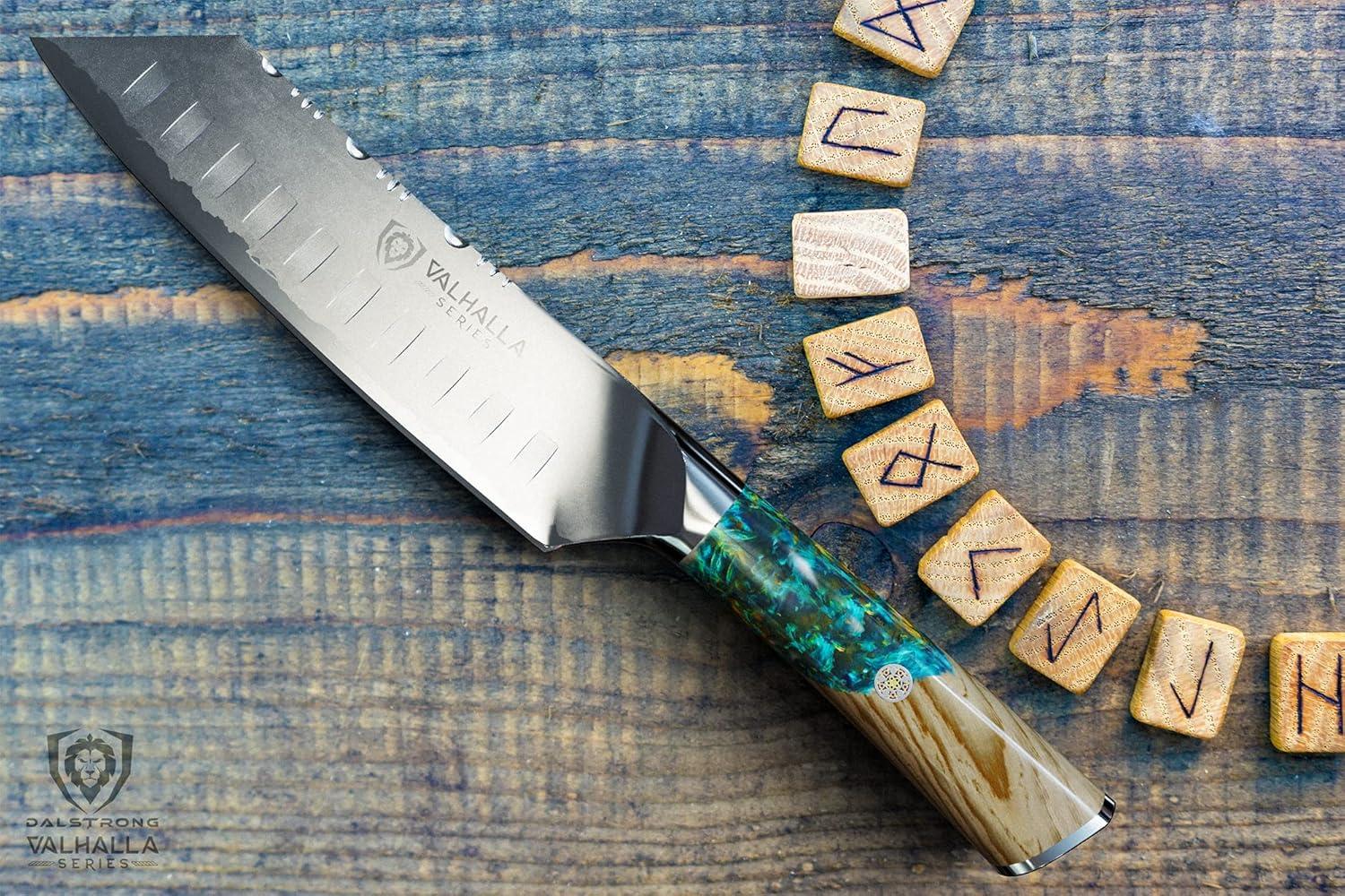 image:imageDalstrong Santoku Knife 7 inch Valhalla Series 9CR18MOV High Carbon Steel Vegetable Knife Celestial Resin amp Wood Handle Asian Cooking Knife Premium Kitchen Knife Gift wLeather Sheath7 Santoku