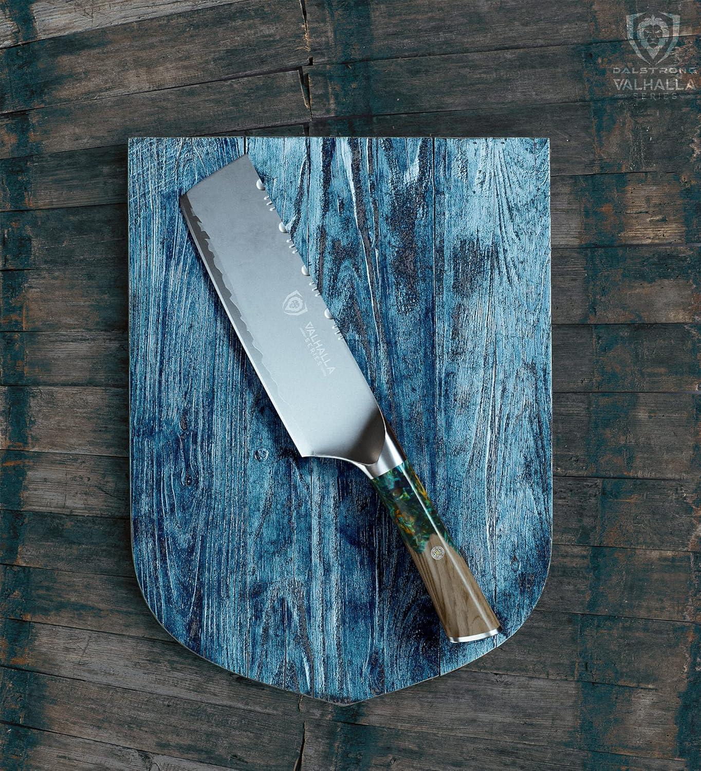 image:imageDalstrong Santoku Knife 7 inch Valhalla Series 9CR18MOV High Carbon Steel Vegetable Knife Celestial Resin amp Wood Handle Asian Cooking Knife Premium Kitchen Knife Gift wLeather Sheath7 Nakiri