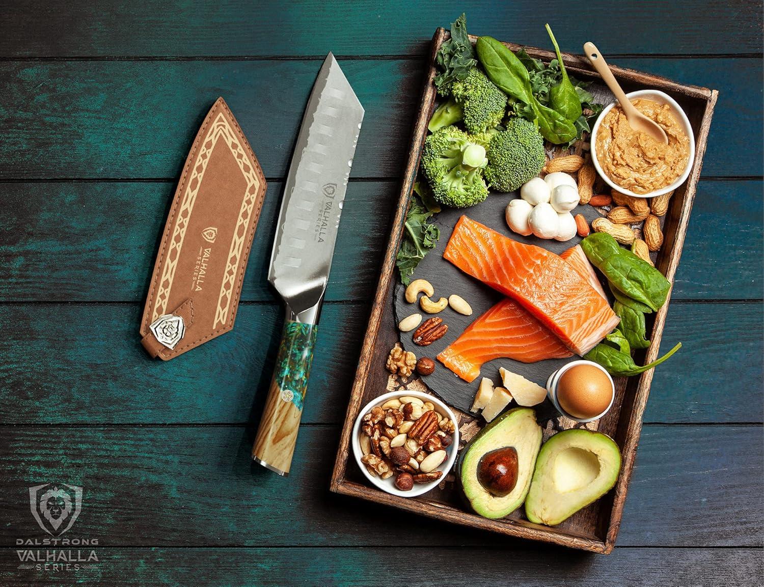 image:imageDalstrong Santoku Knife 7 inch Valhalla Series 9CR18MOV High Carbon Steel Vegetable Knife Celestial Resin amp Wood Handle Asian Cooking Knife Premium Kitchen Knife Gift wLeather Sheath7 Santoku