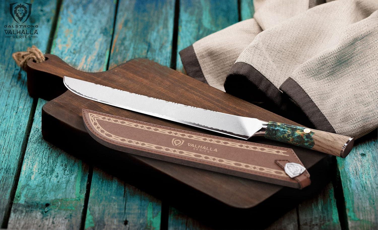 image:imageDalstrong Slicing Knife 12 Inch Slicer Valhalla Series 9CR18MOV HC Steel Red Resin amp Wood Handle Razor Sharp Carving BBQ Brisket With LeatherCelestial