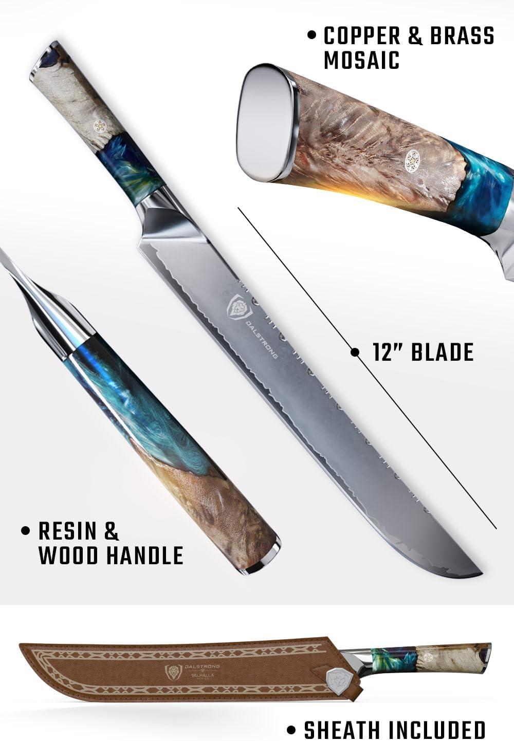 image:imageDalstrong Slicing Knife 12 Inch Slicer Valhalla Series 9CR18MOV HC Steel Red Resin amp Wood Handle Razor Sharp Carving BBQ Brisket With LeatherCelestial
