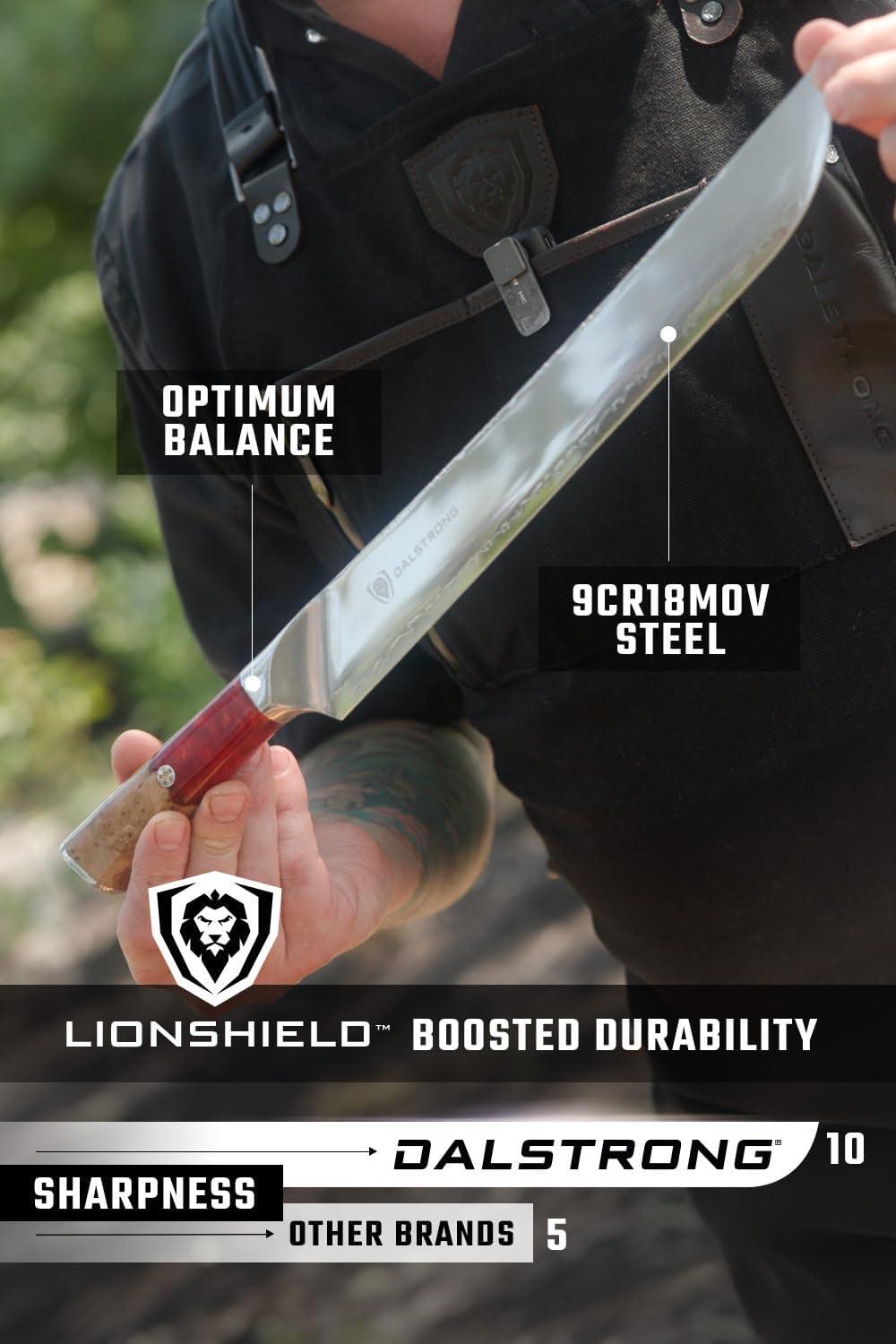 image:imageDalstrong Slicing Knife 12 Inch Slicer Valhalla Series 9CR18MOV HC Steel Red Resin amp Wood Handle Razor Sharp Carving BBQ Brisket With LeatherRed