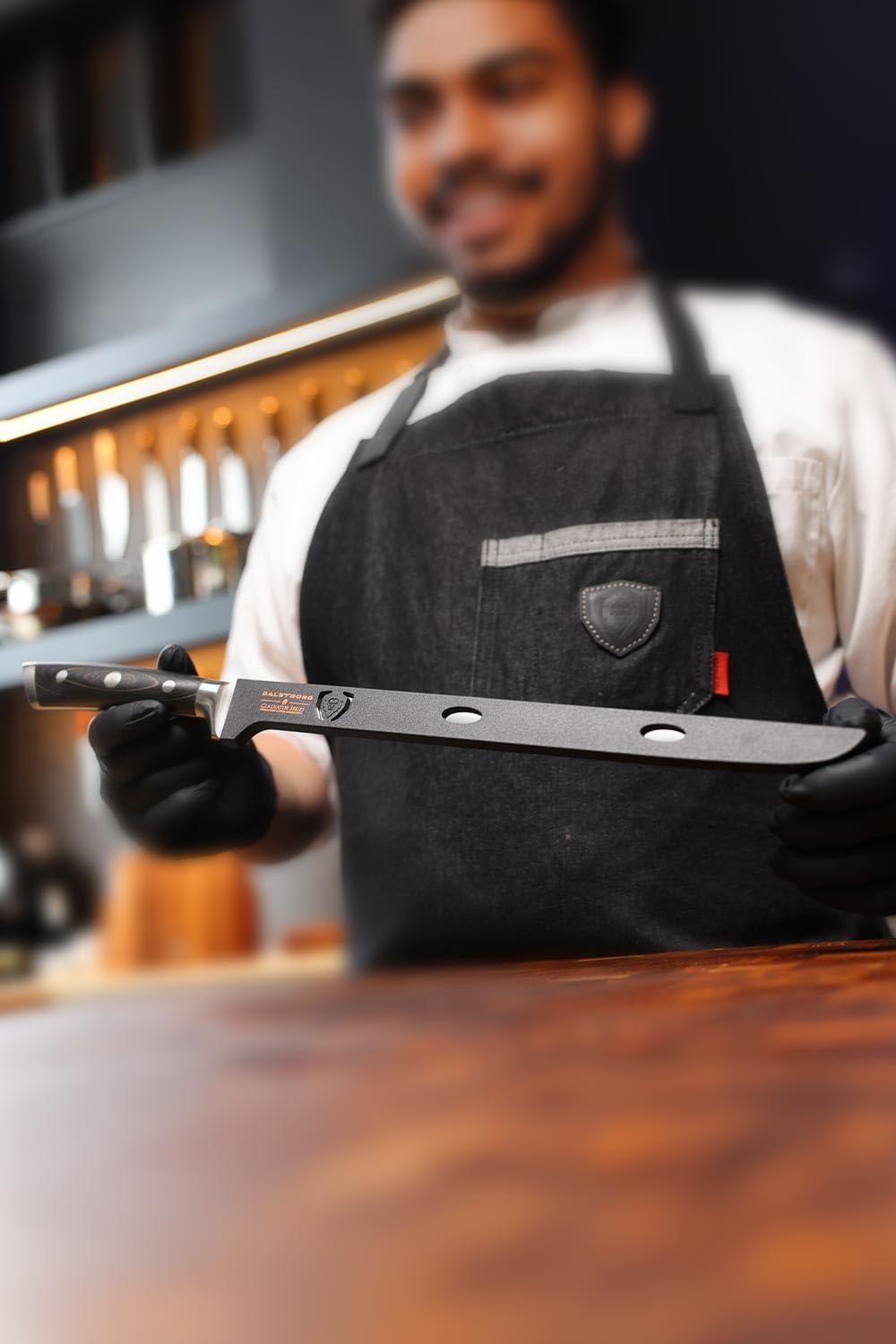 image:imageDalstrong Spanish Style Meat amp Ham Slicer 12 inch Gladiator Series Elite German High Carbon Steel wSheath NSF Certified