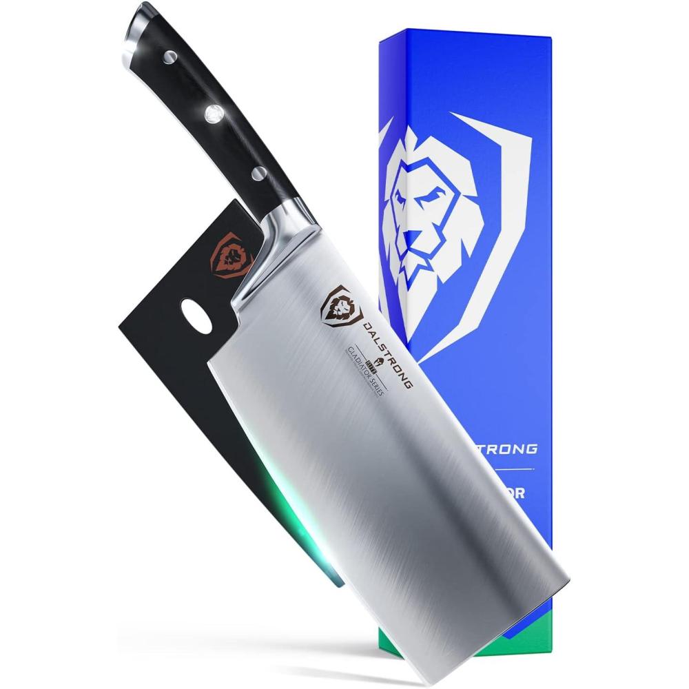 image:imageDalstrong 7 Butcher Meat Cleaver KnifeGladiator SeriesRazor Sharp Forged High Carbon German Steel Giftable Kitchen Knife Black HandlewSheath NSF Certified7 Cleaver