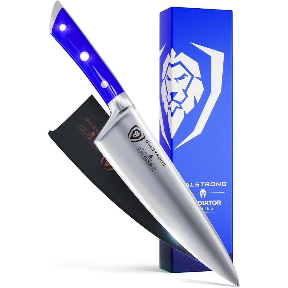 image:imageDalstrong Chef Knife 8 inch Blade Forged HC German Steel Chefs Knife Full Tang Black G10 Handle Gladiator Series ELITE Razor Sharp Kitchen Professional Sheath NSF CertifiedDalstrong Blue