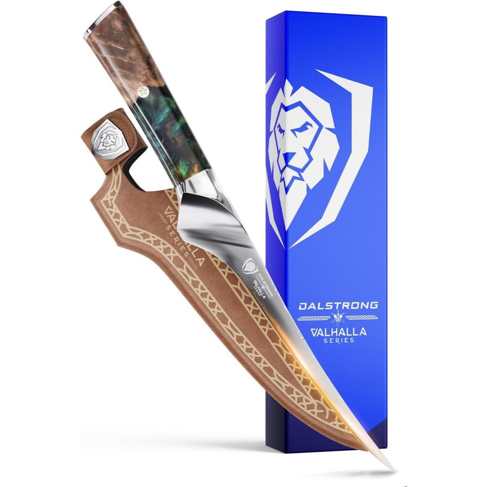 image:imageDalstrong Fillet Knife 65 inch Valhalla Series 9CR18MOV HC Steel Celestial Resin amp Wood Handle Gift Kitchen Knife Meat Cutting Carving Bone Deboning Boning Leather Sheath7 Fillet Flexible
