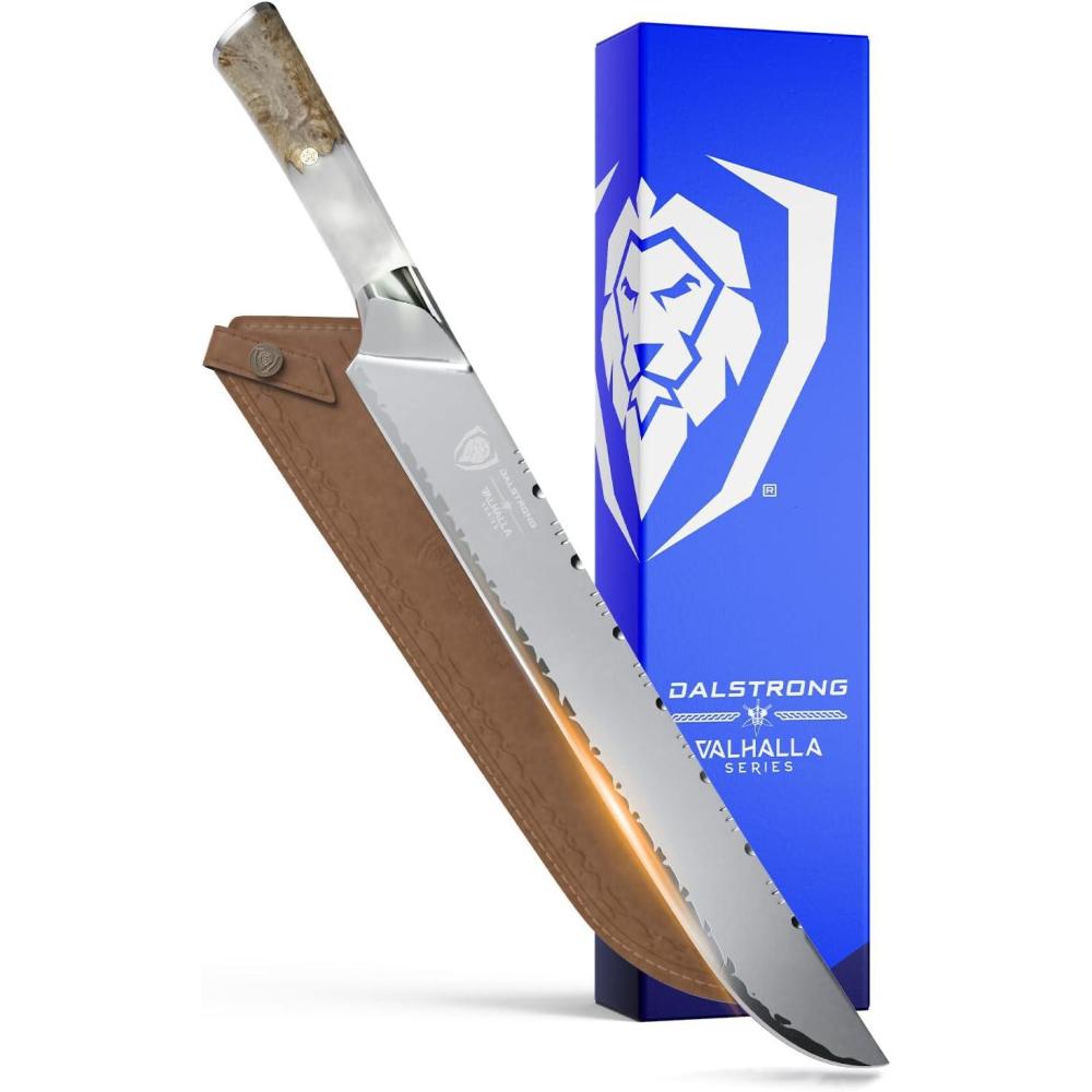 image:imageDalstrong Slicing Knife  12 Inch Slicer  Valhalla Series  9CR18MOV HC Steel  Red Resin amp Wood Handle  Razor Sharp  Carving BBQ Brisket  With LeatherWhite