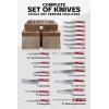 Dalstrong 18-Piece Kitchen Knife Set Block – High Carbon German Steel Full Tang – Acacia Wood Knife Block Set – Black Handles ABS Gladiator Series – Professional NSF Knives set for Kitchen Cuchillos(Red)