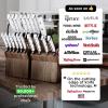Dalstrong 18-Piece Kitchen Knife Set Block – High Carbon German Steel Full Tang – Acacia Wood Knife Block Set – Black Handles ABS Gladiator Series – Professional NSF Knives set for Kitchen Cuchillos(White)