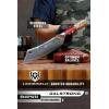 Dalstrong Chef & Cleaver Hybrid Knife – The ‘Crixus’ – 8 inch – Valhalla Series – 9CR18MOV HC Steel – Celestial Resin & Wood Handle – Razor Sharp Chef’s Knife – w/Leather Sheath(Red)