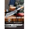 Dalstrong Chef & Cleaver Hybrid Knife – The ‘Crixus’ – 8 inch – Valhalla Series – 9CR18MOV HC Steel – Celestial Resin & Wood Handle – Razor Sharp Chef’s Knife – w/Leather Sheath(White)
