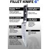 Dalstrong Fillet Knife – 7 inch Flexible Blade – Gladiator Series Elite – High Carbon German Steel – Black G10 Handle Boning Knife – w/Two Sheaths – Razor Sharp Kitchen Knife Gift – NSF Certified(6″ Fillet)