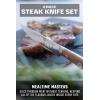 Dalstrong Non Serrated Steak Knives Set of 4-5 inch Straight Blade Steak Knife Set – Sheaths – Forged German Steel – Black G10 Handle – Gladiator Series Elite – Dinner Set – NSF Cuchillos para Carne(Olive)
