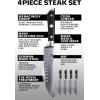 Dalstrong Non Serrated Steak Knives Set of 4-5 inch Straight Blade Steak Knife Set – Sheaths – Forged German Steel – Black G10 Handle – Gladiator Series Elite – Dinner Set – NSF Cuchillos para Carne(Black)