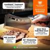 Dalstrong Obliterator Meat Cleaver Knife 9 inch – Wood Stand & Sheath – 3lbs 6mm Thick Butcher Knife – 7CR17MOV Carbon Steel – Gladiator Series R – Heavy Duty Chopping Knife – G10 Handle Chef’s Knife