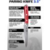 Dalstrong Paring Knife – 3.5 inch – Forged High-Carbon German Steel – Black G10 Handle – Sheath – Small Knife Fruit Vegetable Cutting Knife – Gladiator Series Elite – Razor Sharp Kitchen Knife – NSF(Red ABS Handle)