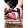 Dalstrong Valhalla Series 7 Inch HC Steel Meat Cleaver – Razor Sharp Knife – Celestial Resin & Wood Handle – Heavy Duty Slicer – Leather Sheath(9″ Obliterator)