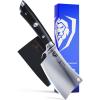 Dalstrong 7″ Butcher Meat Cleaver Knife-Gladiator Series-Razor Sharp – Forged High Carbon German Steel Giftable Kitchen Knife – Black Handle-w/Sheath- NSF Certified(4.5″ Cleaver)